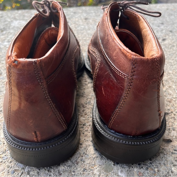 Johnston Murphy Vintage Welch Cut Round Toe Brown Leather Boots Men 9.5M - Picture 10 of 16